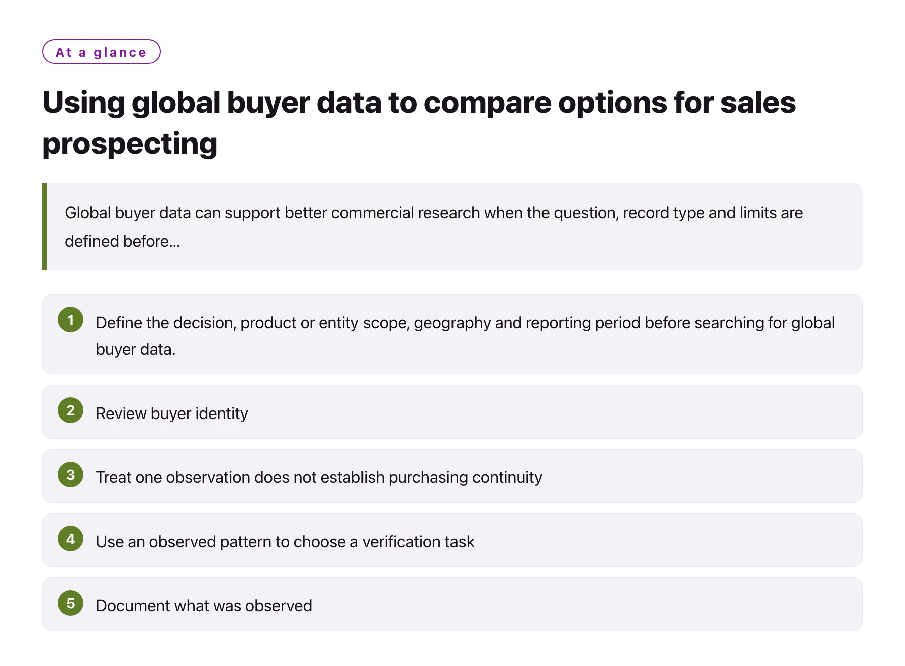 Using global buyer data to compare options for sales prospecting——全文要点速览